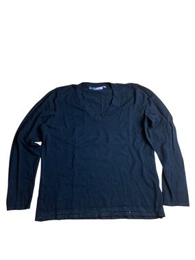 Foursome Golf Black V-Neck Long Sleeve Sweater - XL